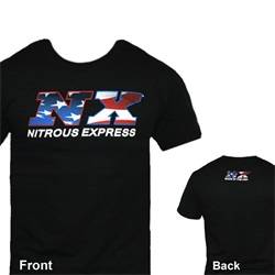 Nitrous Express - Nitrous Express 16547P Black NX Flag T-Shirt - Image 1