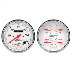AutoMeter - AutoMeter 1352 Arctic White 5 Gauge Set Fuel/Oil/Speedo/Volt/Water - Image 1