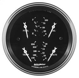 AutoMeter - AutoMeter 1713 Old Tyme Black Electric Fuel/Oil Pressure Gauge - Image 1