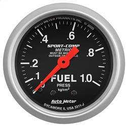 AutoMeter - AutoMeter 3311-J Sport-Comp Mechanical Metric Fuel Pressure Gauge - Image 1