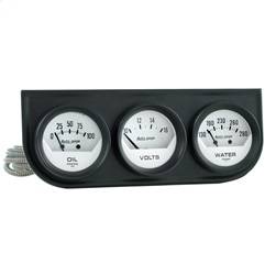 AutoMeter - AutoMeter 2324 Autogage White Oil/Volt/Water Black Steel Console - Image 1