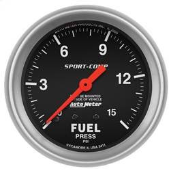 AutoMeter - AutoMeter 3411 Sport-Comp Mechanical Fuel Pressure Gauge - Image 1