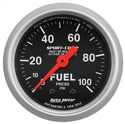 AutoMeter - AutoMeter 3312 Sport-Comp Mechanical Fuel Pressure Gauge - Image 1