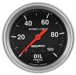 AutoMeter - AutoMeter 3421 Sport-Comp Mechanical Oil Pressure Gauge - Image 1