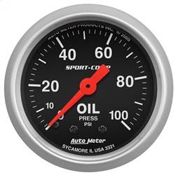 AutoMeter - AutoMeter 3321 Sport-Comp Mechanical Oil Pressure Gauge - Image 1