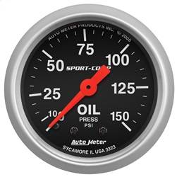 AutoMeter - AutoMeter 3323 Sport-Comp Mechanical Oil Pressure Gauge - Image 1