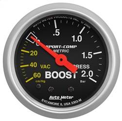 AutoMeter - AutoMeter 3303-M Sport-Comp Mechanical Boost/Vacuum Gauge - Image 1