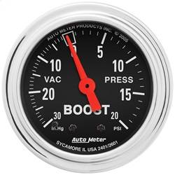 AutoMeter - AutoMeter 2401 Traditional Chrome Mechanical Boost/Vacuum Gauge - Image 1