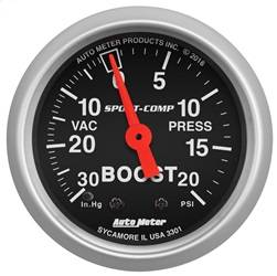 AutoMeter - AutoMeter 3301 Sport-Comp Mechanical Boost/Vacuum Gauge - Image 1