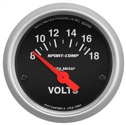 AutoMeter - AutoMeter 3391 Sport-Comp Electric Voltmeter Gauge - Image 1