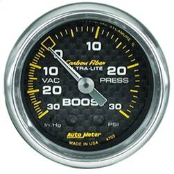 AutoMeter - AutoMeter 4703 Carbon Fiber Mechanical Boost/Vacuum Gauge - Image 1