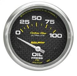 AutoMeter - AutoMeter 4827 Carbon Fiber Electric Oil Pressure Gauge - Image 1