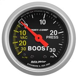 AutoMeter - AutoMeter 3303 Sport-Comp Mechanical Boost/Vacuum Gauge - Image 1