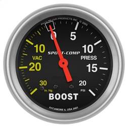 AutoMeter - AutoMeter 3401 Sport-Comp Mechanical Boost/Vacuum Gauge - Image 1