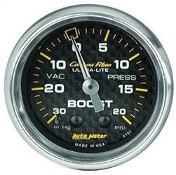 AutoMeter - AutoMeter 4701 Carbon Fiber Mechanical Boost/Vacuum Gauge - Image 1