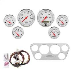 AutoMeter - AutoMeter 7048-AW Artic White 6 Gauge Set RPM/MPH/OilP/Water/Volt/Fuel - Image 1