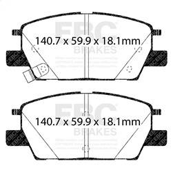 EBC Brakes - EBC Brakes DP33068C Redstuff Ceramic Low Dust Brake Pads - Image 1