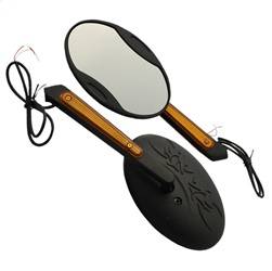 CIPA Mirrors - CIPA Mirrors 01914 Motorcycle Tribal LED Lighted Mirror Kit - Image 1