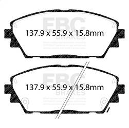 EBC Brakes - EBC Brakes DP32416C Redstuff Ceramic Low Dust Brake Pads - Image 1