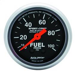 AutoMeter - AutoMeter 3312 Sport-Comp Mechanical Fuel Pressure Gauge - Image 1