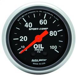 AutoMeter - AutoMeter 3321 Sport-Comp Mechanical Oil Pressure Gauge - Image 1