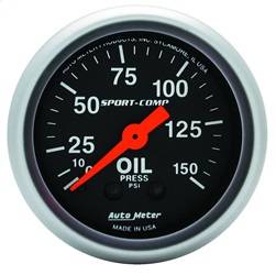 AutoMeter - AutoMeter 3323 Sport-Comp Mechanical Oil Pressure Gauge - Image 1
