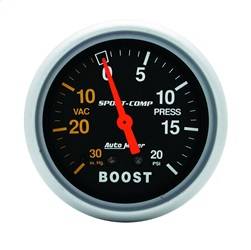 AutoMeter - AutoMeter 3401 Sport-Comp Mechanical Boost/Vacuum Gauge - Image 1