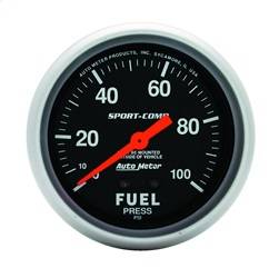 AutoMeter - AutoMeter 3412 Sport-Comp Mechanical Fuel Pressure Gauge - Image 1