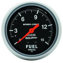 AutoMeter - AutoMeter 3413 Sport-Comp Mechanical Fuel Pressure Gauge - Image 1