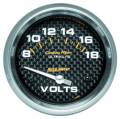 AutoMeter 4891 Carbon Fiber Electric Voltmeter Gauge