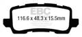 EBC Brakes UD1698 Ultimax OEM Replacement Brake Pads