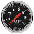 AutoMeter 2404 Traditional Chrome Mechanical Boost/Vacuum Gauge